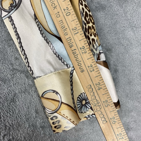 Vtg Y2K Cache Shirt Womens 10 Silk Satin Chain Equestrian Mob Wife Gold Snaps - Picture 12 of 14